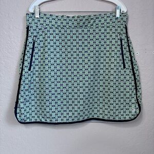 Bette & Court Tennis Skort Womens Large Pull On Zip Pockets Geometric Golf